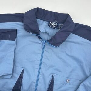 VTG Y2K Mens Aqua Gent Bowling Jacket‎ Shirt Blue 2XL Zip Front Short Sleeve